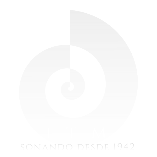 Instrumentos musicales ritmo music logotipo blanco